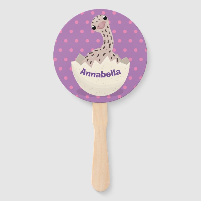 Cute hatching baby ostrich cartoon illustration hand fan (Front)