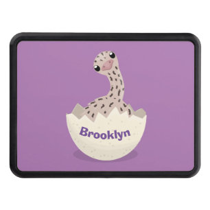 Cute hatching baby ostrich cartoon illustration hitch cover