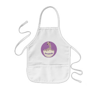 Cute hatching baby ostrich cartoon illustration kids' apron