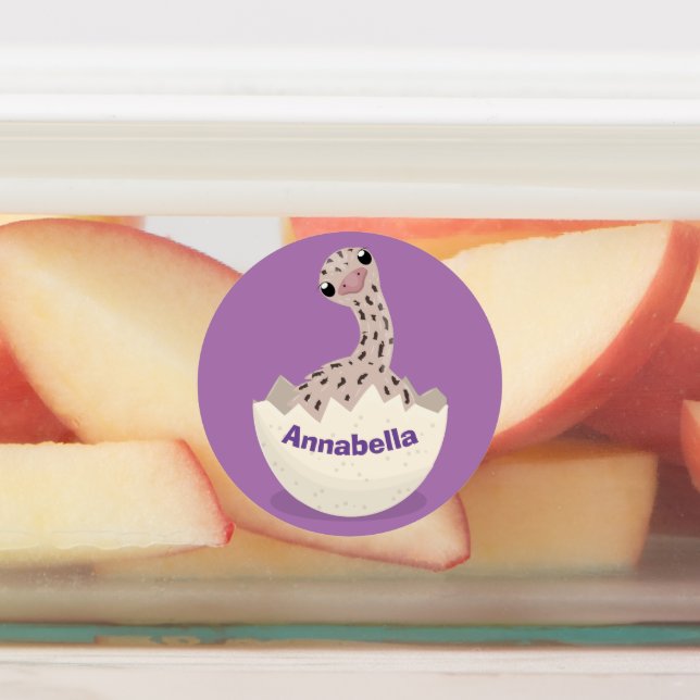 Cute hatching baby ostrich cartoon illustration labels (Affixed)