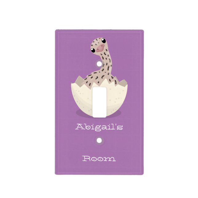 Cute hatching baby ostrich cartoon illustration light switch cover (Front)