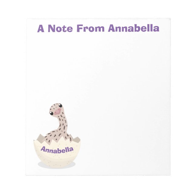 Cute hatching baby ostrich cartoon illustration notepad (Front)