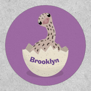 Cute hatching baby ostrich cartoon illustration patch