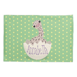 Cute hatching baby ostrich cartoon illustration pillow case