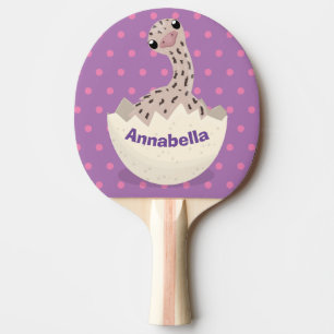 Cute hatching baby ostrich cartoon illustration ping pong paddle