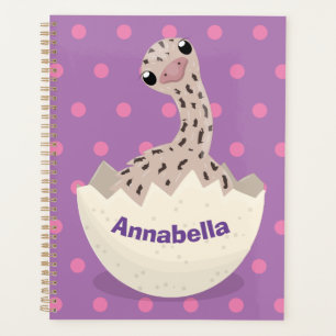 Cute hatching baby ostrich cartoon illustration planner