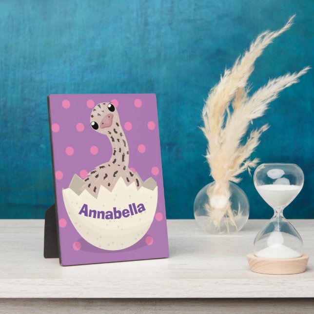 Cute hatching baby ostrich cartoon illustration plaque (Side)