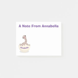Cute hatching baby ostrich cartoon illustration post-it notes