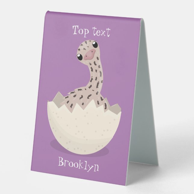 Cute hatching baby ostrich cartoon illustration table tent (Front)