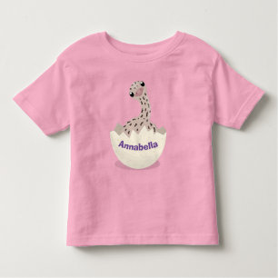 Cute hatching baby ostrich cartoon illustration toddler t-shirt