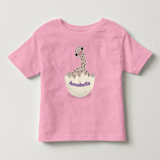 Cute hatching baby ostrich cartoon illustration toddler t-shirt (Front)
