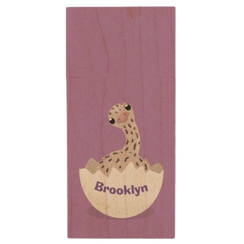 Cute hatching baby ostrich cartoon illustration wood flash drive