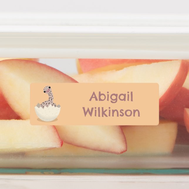 Cute hatching baby ostrich cartoon personalized labels (Affixed)