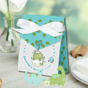 Cute Hatching Dino Baby Shower Favor Boxes
