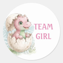 Cute Hatching Dinosaur Team Girl Gender Reveal