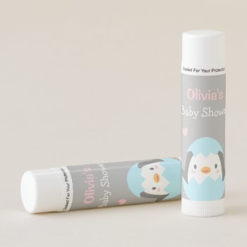Cute Hatching Penguin Baby Shower Favors Lip Balm by RustyDoodle at Zazzle