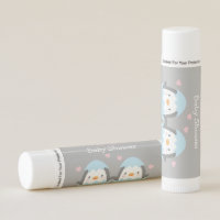 Cute Hatching Penguin Twins Baby Shower Favors Lip Balm