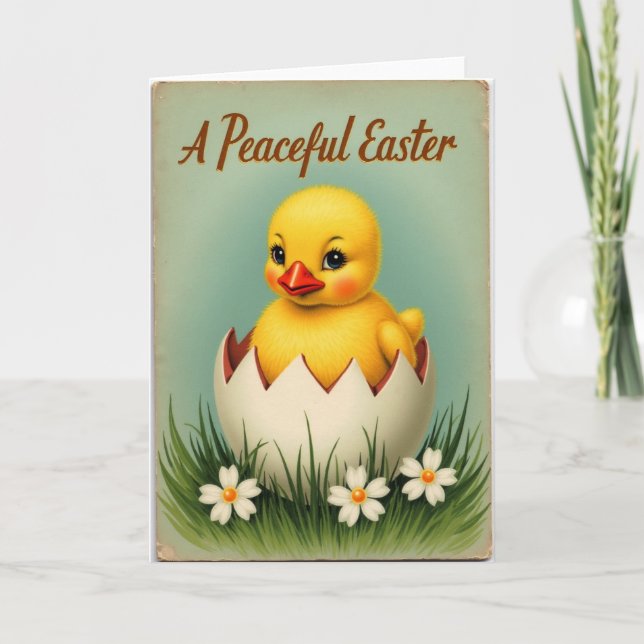 Cute Hatchling Happy Easter Card (Front)