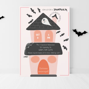 Cute haunted house kids Halloween party Invitation