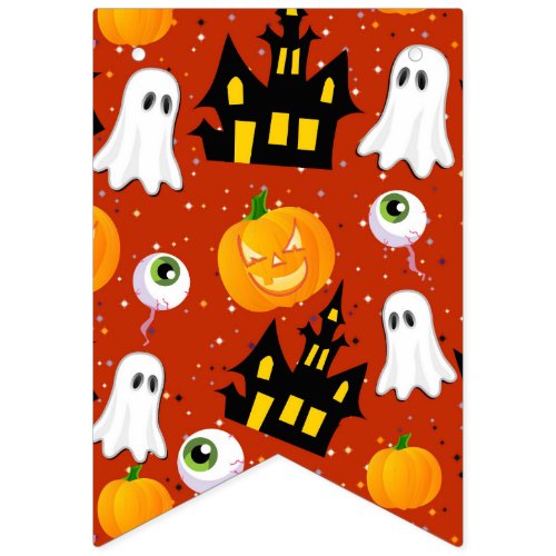 Cute Haunted House Party Bunting Flags