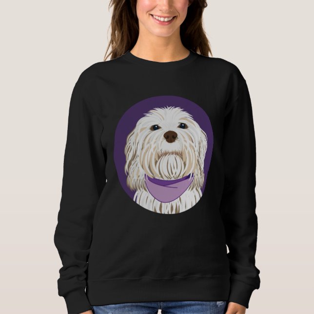 Cute Havanese Dog  Purple Lavender Sweatshirt (Front)