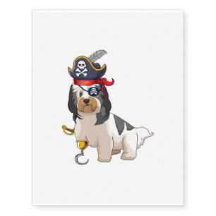 Cute Havanese Dog Trick or Treat Pirate Halloween Temporary Tattoos