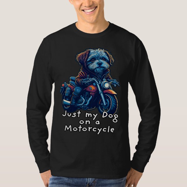 Cute Havanese riding on a motorcycle  Christmas  2 T-Shirt (Front)