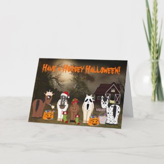 Cute Have a Horsey Halloween Greeting Card