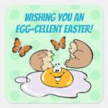 Cute Have An Egg-Cellent Easter Food Pun Square Sticker