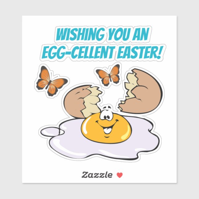 Cute Have An Egg-Cellent Easter Food Pun Sticker (Sheet)