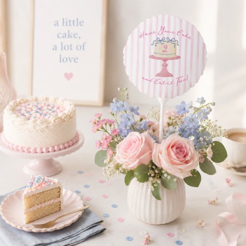 Cute Have You Cake and Eat it Two 2nd Birthday Balloon