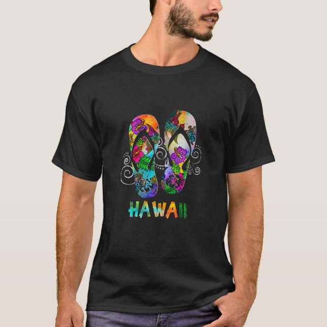Cute Hawaii Beach Flipflops Hawaiian Island Cruise T-Shirt (Front)