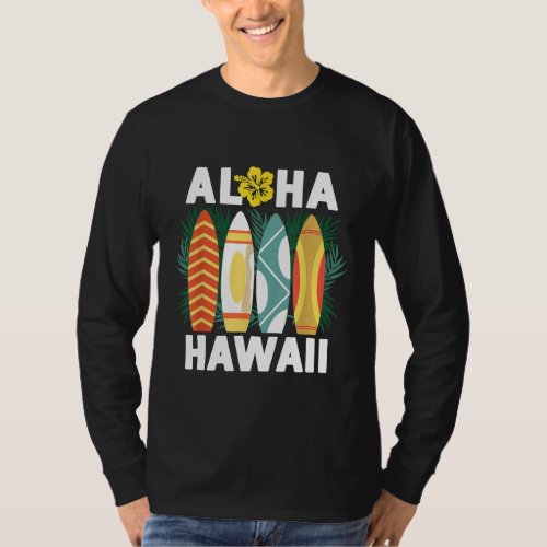 Cute Hawaii Surfboard Vacation T-Shirt