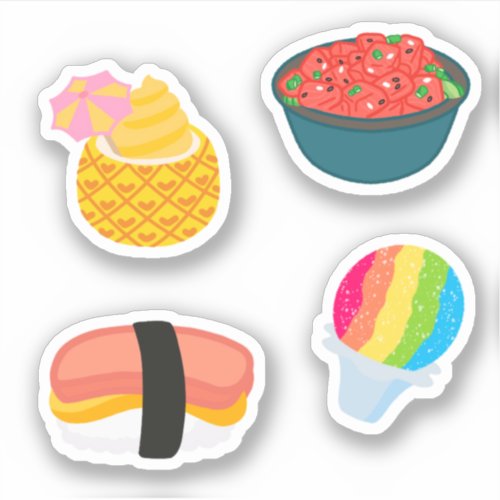 Cute Hawaiian Food Sticker Pack