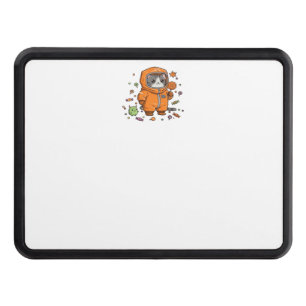 Cute Hazmat Cat Halloween Candy Monster Fun Oversi Hitch Cover