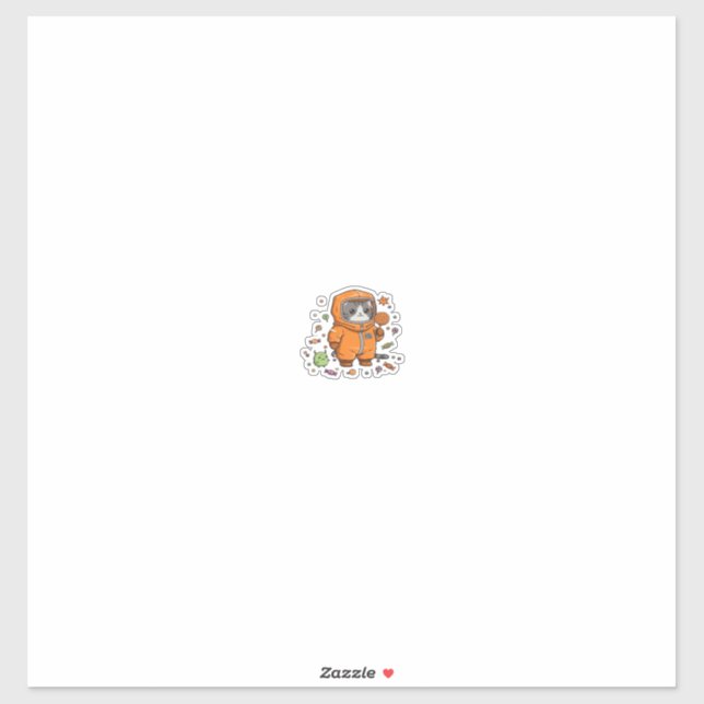 Cute Hazmat Cat Halloween Candy Monster Fun Oversi Sticker (Sheet)