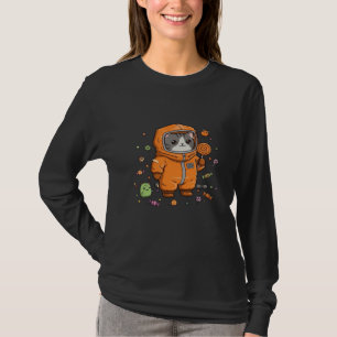 Cute Hazmat Cat Halloween Candy Monster Fun Oversi T-Shirt