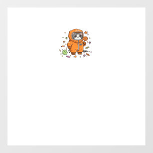 Cute Hazmat Cat Halloween Candy Monster Fun Oversi Window Cling