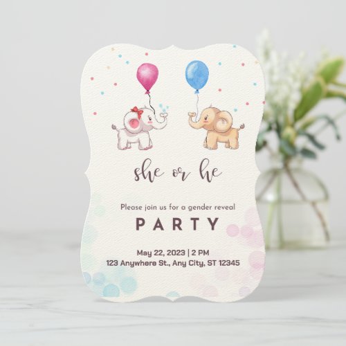 Cute He or She baby Shower Invitation Card