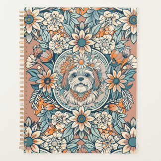 cute--head-shih-tzu-dog-with-flowers-on-his-head planner