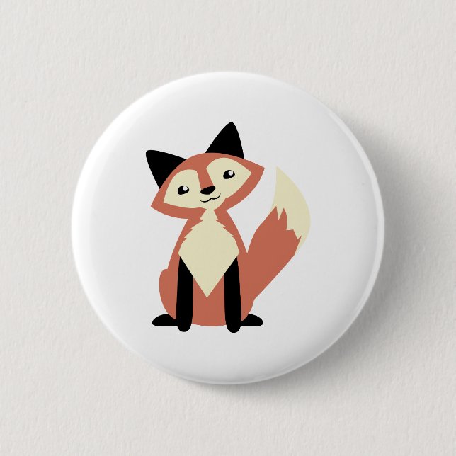 Cute Head-tilt Fox Pinback Button (Front)
