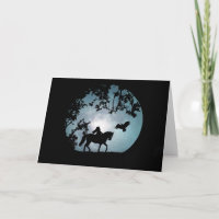 Cute Headless Horseman Halloween Greeting Card