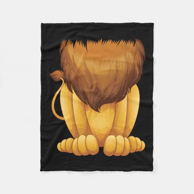 Cute Headless Lion Costume Halloween Funny Big Cat Fleece Blanket (Front)