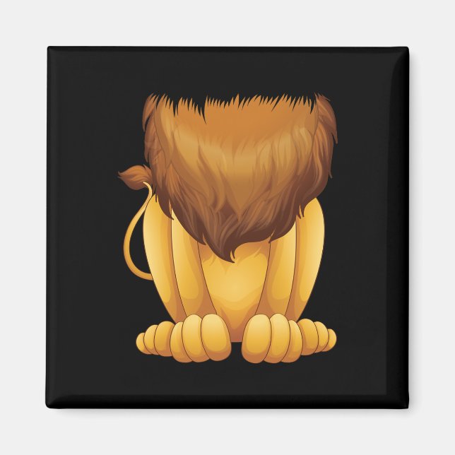 Cute Headless Lion Costume Halloween Funny Big Cat Magnet (Front)