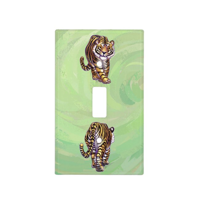 Cute Heads and Tails Tiger Light Switch Cover (Front)