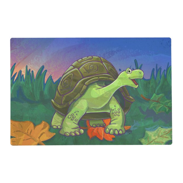 Cute Heads and Tails Tortoise Placemat (Front)