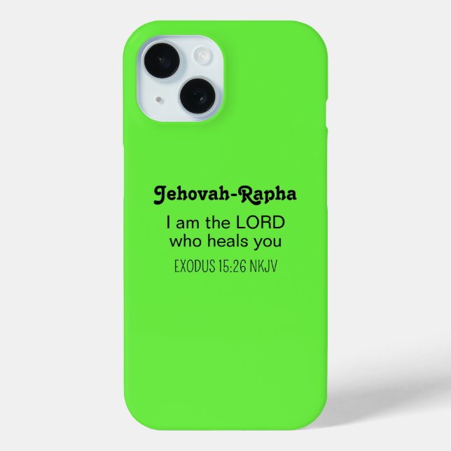 Cute Healing Bible Verse Lime Green Christian Case-Mate iPhone Case (Back)
