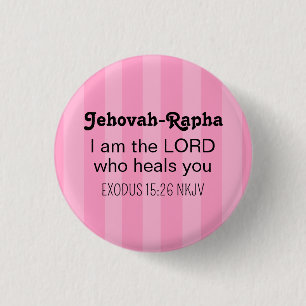 Cute Healing Bible Verse Striped Pink Christian Button