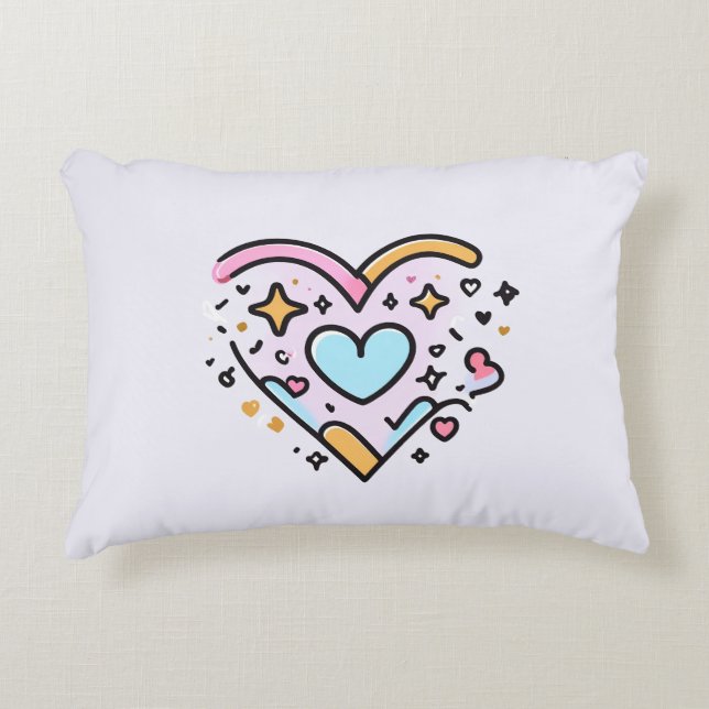 cute heart accent pillow (Front)
