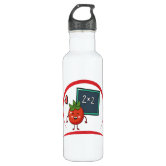 Preppy Pineapple Apple Personalized Teacher Water Bottle